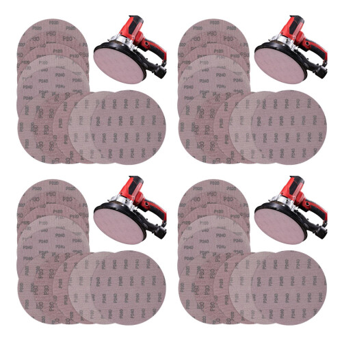 40Pcs Aluminum Oxide Sandpaper Discs Drywall Sander Pads Hook and Loop 2