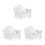 3Pcs White Wood Fabric Pet Couch Comfortable Mini Sofa for Hamsters 4