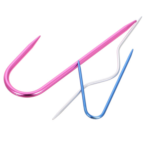 15Pcs Aluminum U-Shaped Knit Needles Multi-Use Crochet Stitch Tools