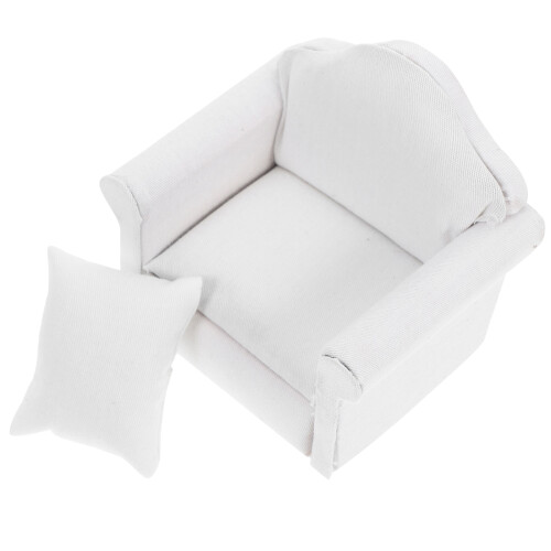 3Pcs White Wood Fabric Pet Couch Comfortable Mini Sofa for Hamsters 2
