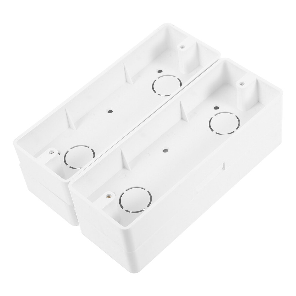 12Pcs Durable Pvc Electrical Junction Box White For Wall Mount Outlet 3272744683796