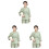 3Sets Clothes Neat Neckline Beauty Technician Overalls Gift 2