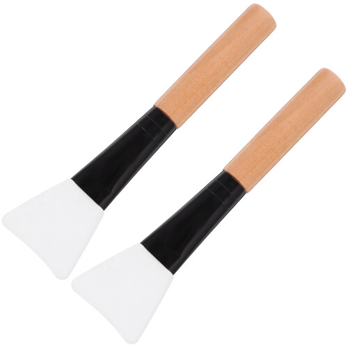 10Pcs Mask Brush Applicator with Silicone Head and Aluminum Handle