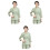 3Sets Clothes Neat Neckline Beauty Technician Overalls Gift 3