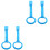 4Pcs Toddler Safety Pull Rings Blue Plastic Nursery Cot Handles 4