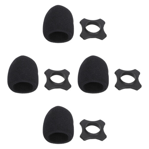8Sets Duurzame Spons Covers Met Rubber Antislip Houder Voor Microfoon 1