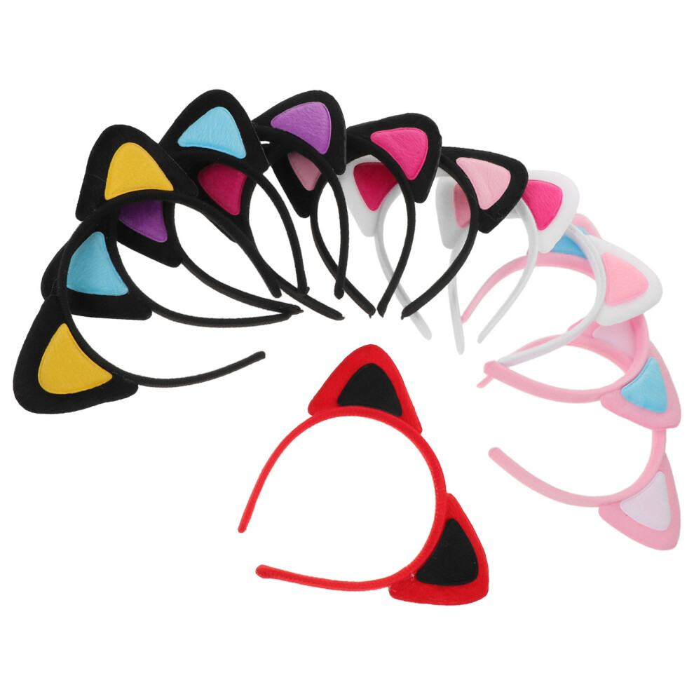10St Vrouwelijke Oren Haarband Met Stof Voor Feest En Outfit-image