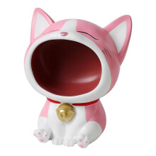 Simpatica Statua di Gatto Porta Caramelle, Decorazione per Interni con  Spazio per Riporre Chiavi o Accessori, Rosa