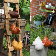 Funny Chicken Statue, Farm Art, Backyard Garden Decoration, Ornamental Yard Chicken, Decorative Sculpture, Yellow