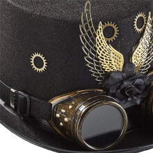 Steampunk Top Hat Vintage Wing and Gear Hat Fancy Costume Retro Victorian Hat for Masquerade Carnival Movie Props