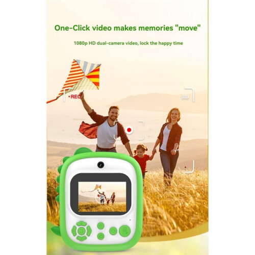 Impressora de Impressão Instantânea com Câmera Infantil, Tela de 2,4 Polegadas, Câmera de Vídeo HD 12MP 1080P, Câmera Digital Instantânea 2
