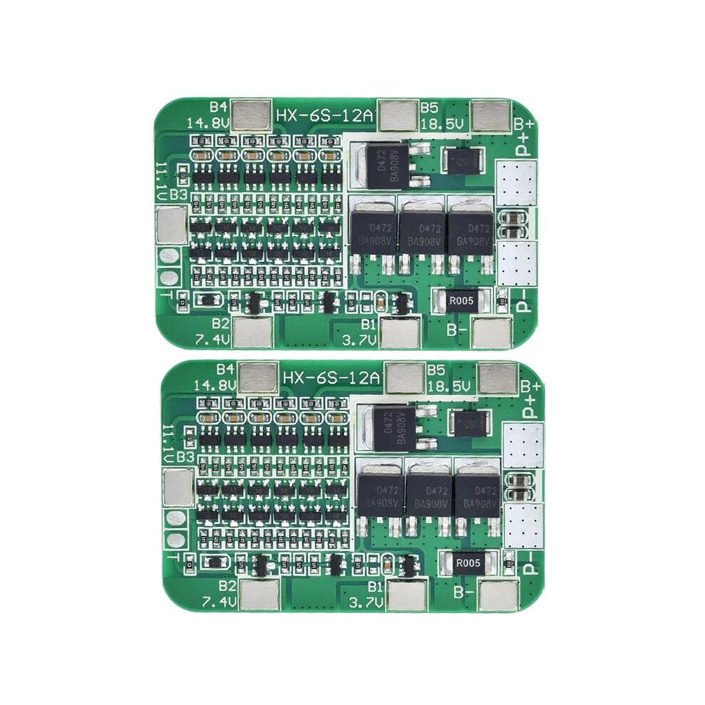 2Pcs 6S 22.2V 12A Li-Ion Lithium Battery Protection Board For 18650 Li-Ion Lithium Battery Cell Module Diy Kit 6031515097999