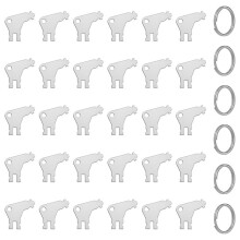 Paper Towel Dispenser Key,30Pcs Universal Dispenser Key with 6 Key Rings for Paper Towel and Toilet Paper Dispensers
