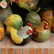 Chicken Statue, Resin Rooster Statue, Cute Animal Sculpture Decoration, Rural Oil Painting Style Statue Gift