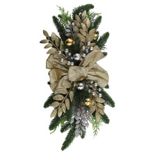Christmas Swag, Stair Christmas Garland for Stairs, Door, Fireplace, Window, Outdoor Indoor Christmas Decor 60x30cm Gold
