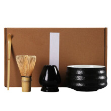 Japanese Matcha Tea Set Matcha Tea Making Tool Tea Set Indoor Drinking Tea Making Tool Accessories Black Pottery