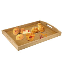 Bandeja de Madeira com Alças, Bandeja de Apoio para Os Pés da Mesa de Centro da Sala de Estar, Bandeja de Jantar de Madeira , Decoração de Café