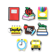 8 STUKS Siliconen Kralen Boek Potlood Wekker Siliconen Kralen DIY Armband Kettingen Pen Accessoires voor Sieraden Maken