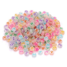 1000 Stuks Glow Letter Kralen Acryl Ronde Letter Kralen Glow in The Dark Kralen voor Armbanden Sieraden Maken DIY