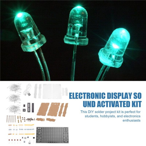 Electronic Display Sound Activated Home Stereo Speaker DIY Solder Project Kit 1