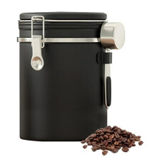1800ML Kaffebehållare i Rostfritt Stål Lufttät Behållare med Datumspårare Mätsked Friskhetslås Kök B