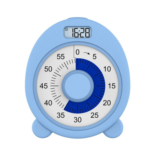 Rechargeable Visual Timer with Clock and Night Light,60 Minute Countdown Timer for Kids Adults with Low Battery Reminder