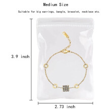 60pcs 3 Sizes Clear Jewelry Organizer Earring Ring Necklace Storage Bags Travel, Anti Tarnish Protect Jewelry