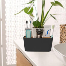 Toothbrush Holders for Bathrooms, 5 Slots Toothpaste Organizer with Bamboo Divider Bathroom Accessories Storage