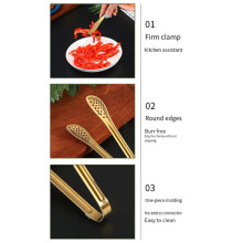6 Pieces of Food Tongs Set, Food and Bread Tongs, Buffet Barbecue and Barbecue Tongs, Kitchen Supplies Ice Tongs, Silver