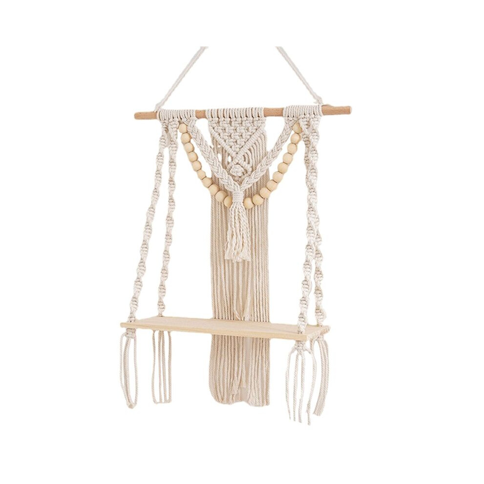 Semoic Macrame Wall Hanging Shelf Wall Decor For Bedroom Woven Rope Macrame Wall Art As Boho Bathroom Shelf Decor