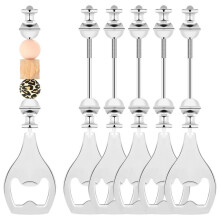 6 Pcs Beadable Beer Opener Reusable Bottle Opener Decorative Beaded Bottle Opener for Bartenders DIY Bead Bottle Opener