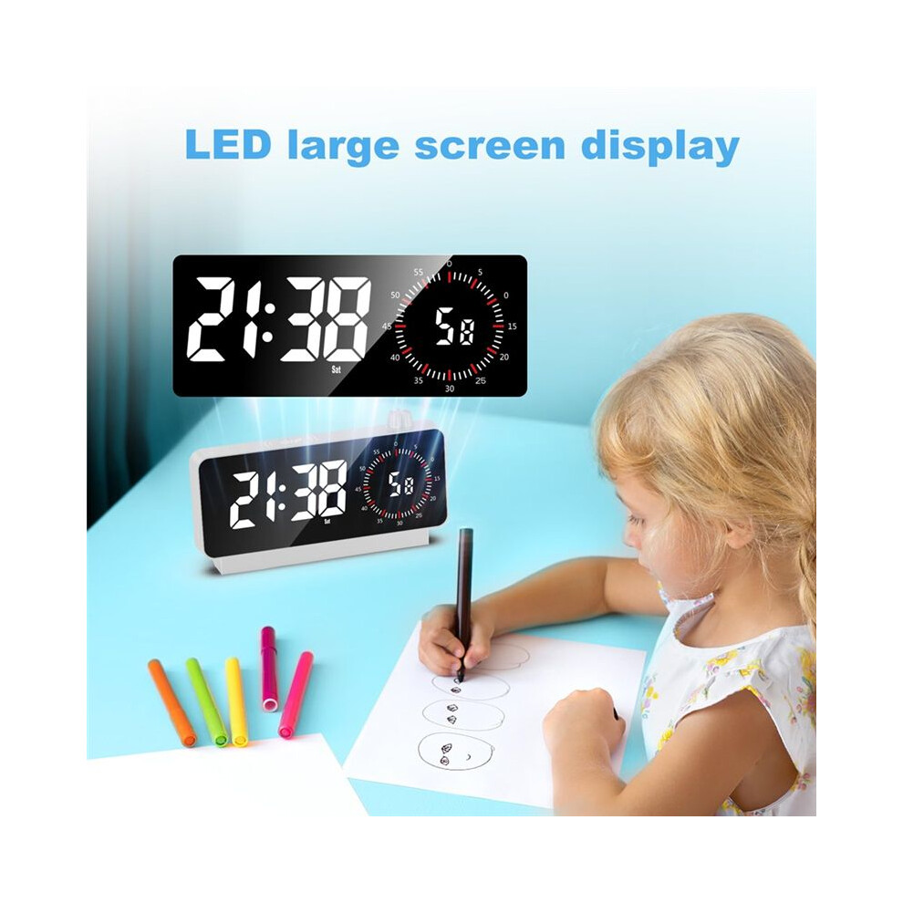 Alarm Clock With Timer: Digital Desk Clock Battery Operated Countdown For Study Office-Alarm Clocks For Bedrooms White 6133606705124