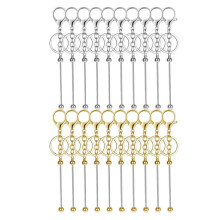 20 Stuks Kralen Sleutelhanger Staven Metalen Kralen  Sleutelhangers Bedels DIY Sleutelhanger Benodigdheden Bulk