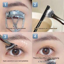 Geschulpte Wimperborstel, Ventilatorborstel voor Wimpers, Wimperseparatorgereedschap, Wimperkam voor Bovenste Onderste Oog 4 Stuks