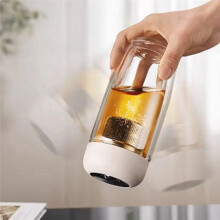 Double Thickened Anti-Scalding Glass Cups Office Magnetic Tea Separation Tea Bin Design Watertight Leakproof Cup 400mL,A