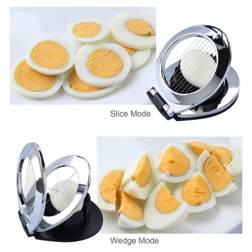 2Pcs Multi Function Stainless Steel Egg Slicer for Hard Boiled Eggs Dishwasher Safe Heavy Duty Egg Cutter Kitchen Helper 1