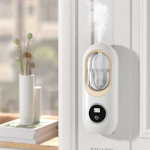 120Ml Essential Oil Diffuser Wall Mounted Aromatherapy Digital Display with Night Light Air Purifier Rock Gray 2