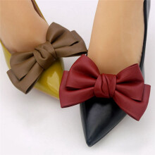 2 StüCk Abnehmbare Schuhclips Lederschleife Schuhclips Schuhschmuckclips Hochzeit Party Schuhschnalle Schwarz