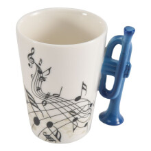 240 Ml, Creatieve Muziek Keramische Mok Schattige Koffie Thee Melk Staafmokken en Kopjes met Handvat Nieuwigheidsgeschenken, Trompet
