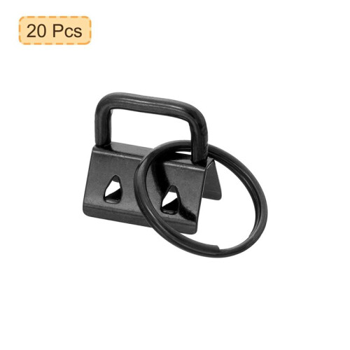 20PCS Key Fob Hardware with Keychain Rings for Bag Webbing,Black 2