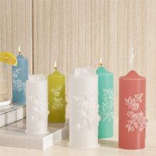 4PCS Rose Flower Bouquet Scented Candle Silicone Mold DIY Handmade Handicrafts Candle Making Plaster Soap Mould