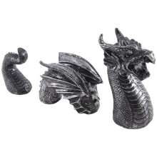 Le Statue da Giardino del Drago Gotico, Figure di Animali Drago, Ornamenti per il Patio, Decorazioni per L'Ufficio, Argento