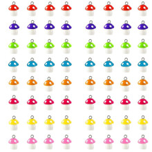 Mushroom Charms, 64 Pcs Mushroom Resin Charm Beads Ornament Glow in the Dark Pendant for DIY Bracelet Necklace Making