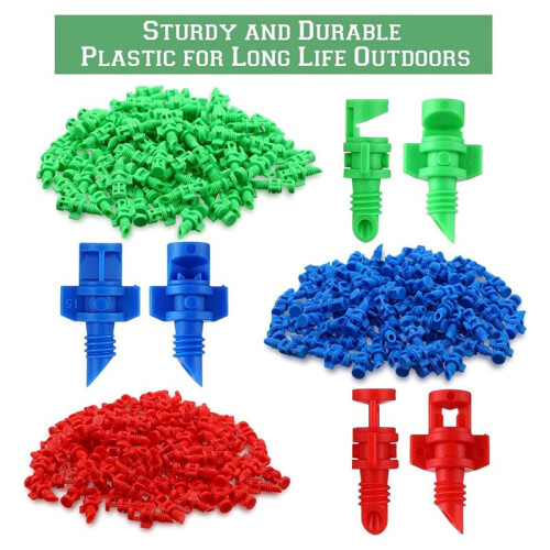 300 Pcs Misting Nozzle Sprayer 90/180/360 Degree Atomizing  Sprinklers Drip Ring Irrigation Emitters Nozzle 1