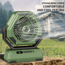 Outdoor Camping Fan 6000MAh Rechargeable Ceiling Oscillating Fan Portable Air Conditioner Air Cooler with Lighting-B