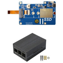 MPS2280P PCIE M.2 NVME SSD HAT+Boîtier pour Raspberry Pi 5 Support 2280 2230 2242 Gen 3 Carte D'Extension