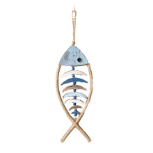 Fisch-Wanddekoration Aus Holz, Antike Nautische Fischdekoration, Handgeschnitzte Fisch-Wanddekoration, für Mediterranes Strandthema A