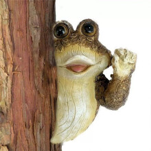Quiet Frog Tree Peeker Garden Tree Sculptures Outdoor Tree Face Garden Tree Hugger Statue Indoor Outdoor Yard D