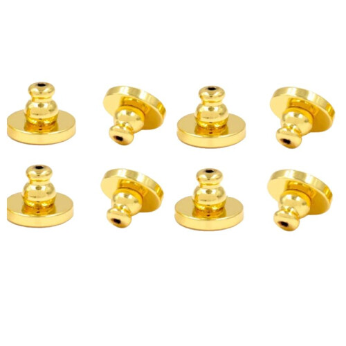 Earring Back 18k Gold Plated Safety Earring Back for Replacement Ear Studs,Non-Irritating,Suitable for Sensitive Ears,A