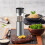 Electric Salt and Pepper Grinder Set Rechargeable Automatic Grinder with Charging Base LED Light, Adjustable Coarseness 5